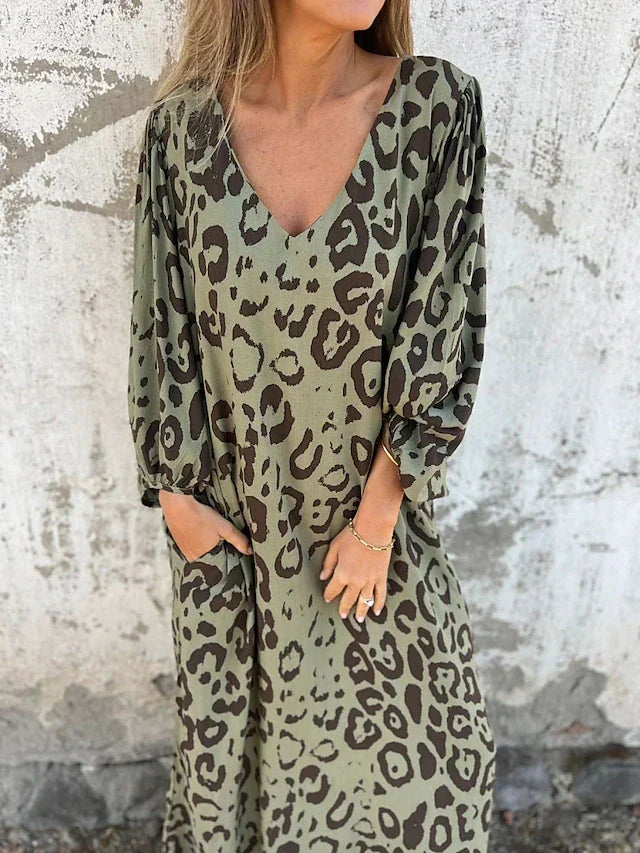 Jessa - Maxikleid mit Leopardenmuster